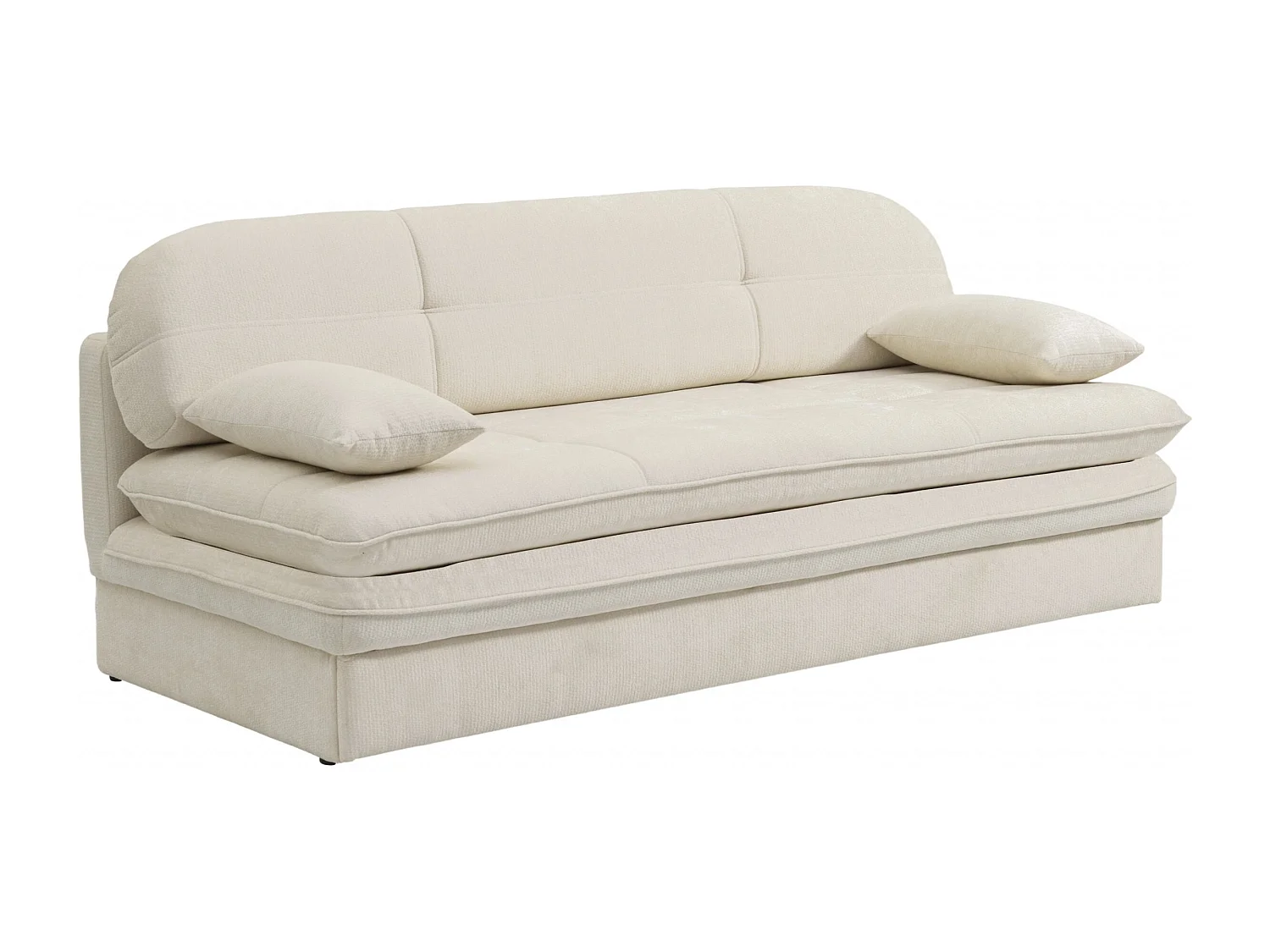 Canapé droit convertible tissu 3 places beige MYNORA