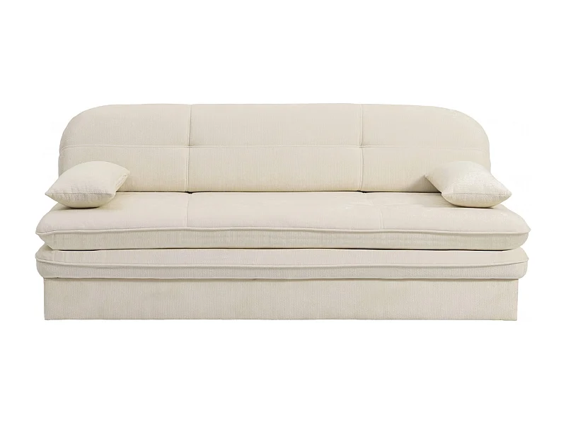 Canapé droit convertible tissu 3 places beige MYNORA