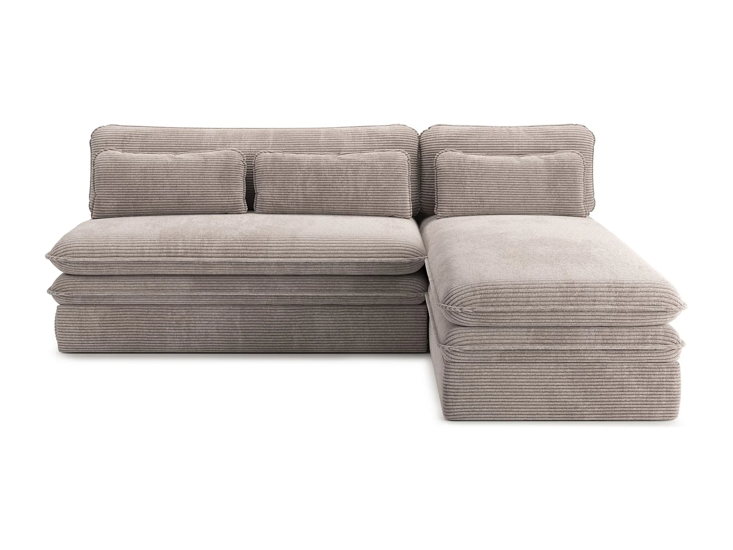 Canapé d'angle réversible convertible velours côtelé 4 places taupe SERON