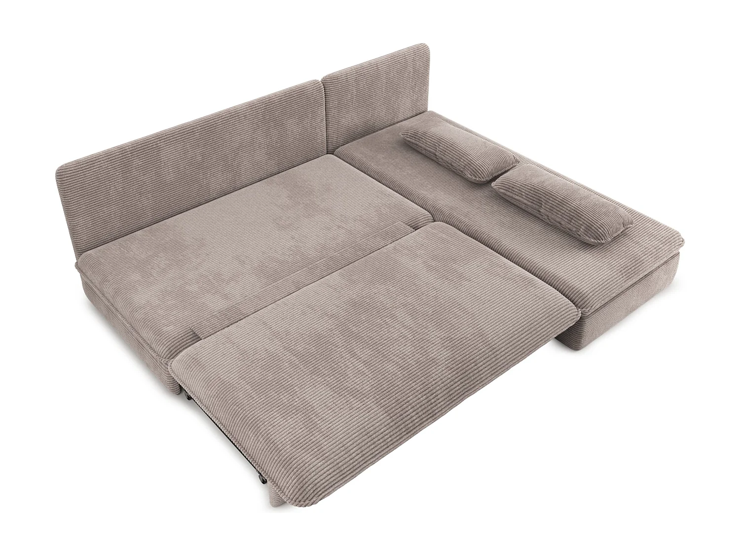 Canapé d'angle réversible convertible velours côtelé 4 places taupe SERON