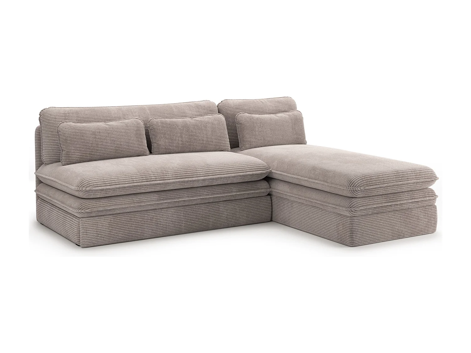 Canapé d'angle réversible convertible velours côtelé 4 places taupe SERON