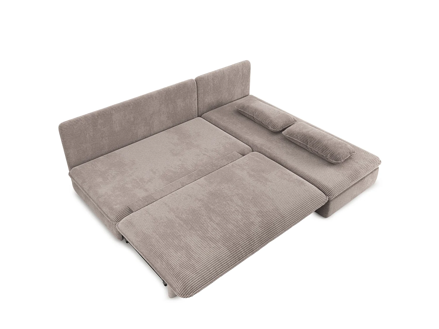 Canapé d'angle réversible convertible velours côtelé 4 places taupe SERON