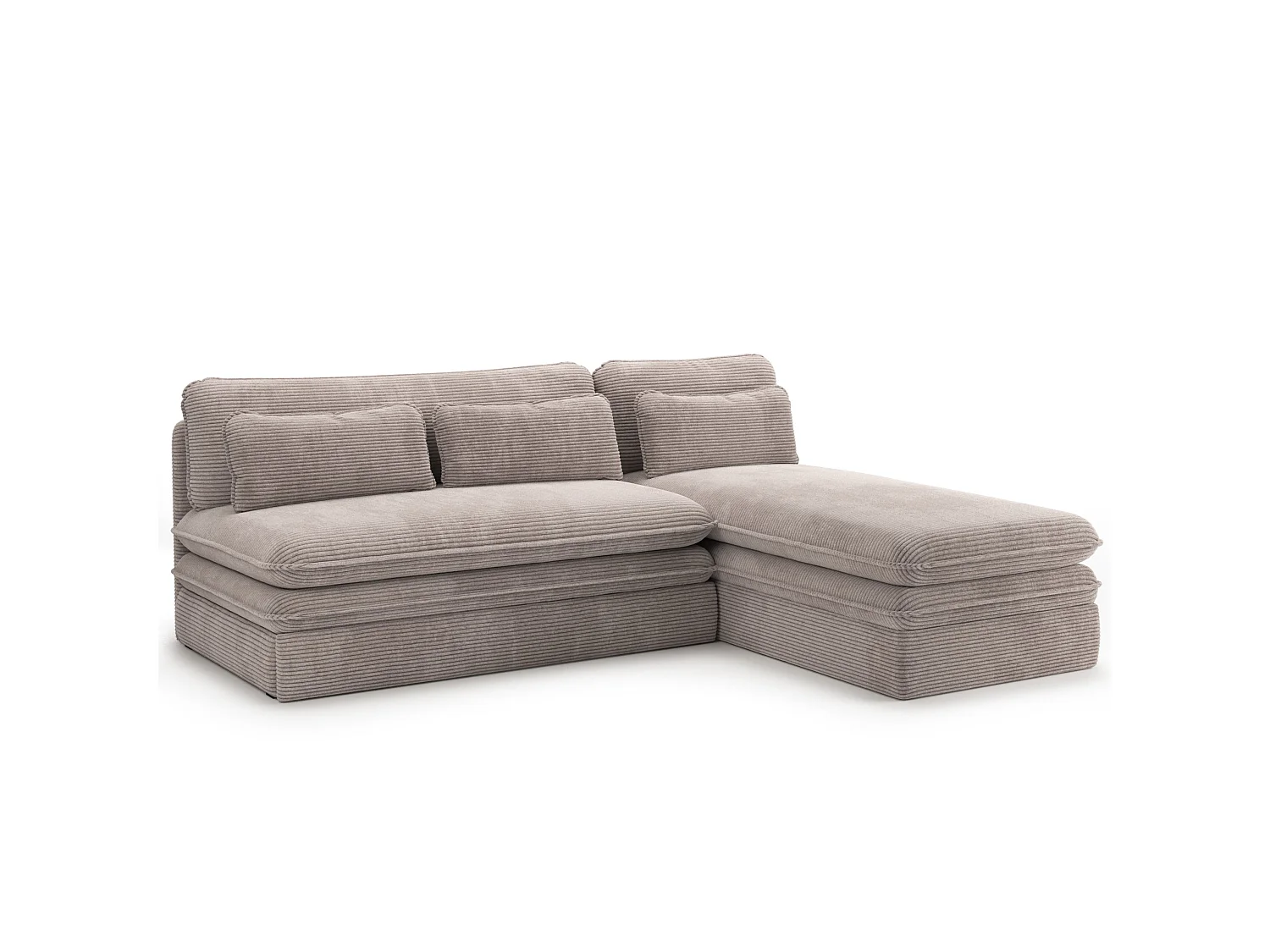 Canapé d'angle réversible convertible velours côtelé 4 places taupe SERON