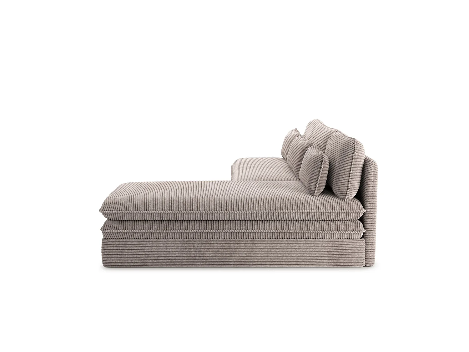 Canapé d'angle réversible convertible velours côtelé 4 places taupe SERON