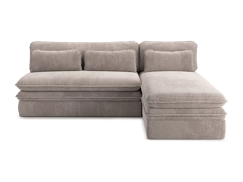 Canapé d'angle réversible convertible velours côtelé 4 places taupe SERON