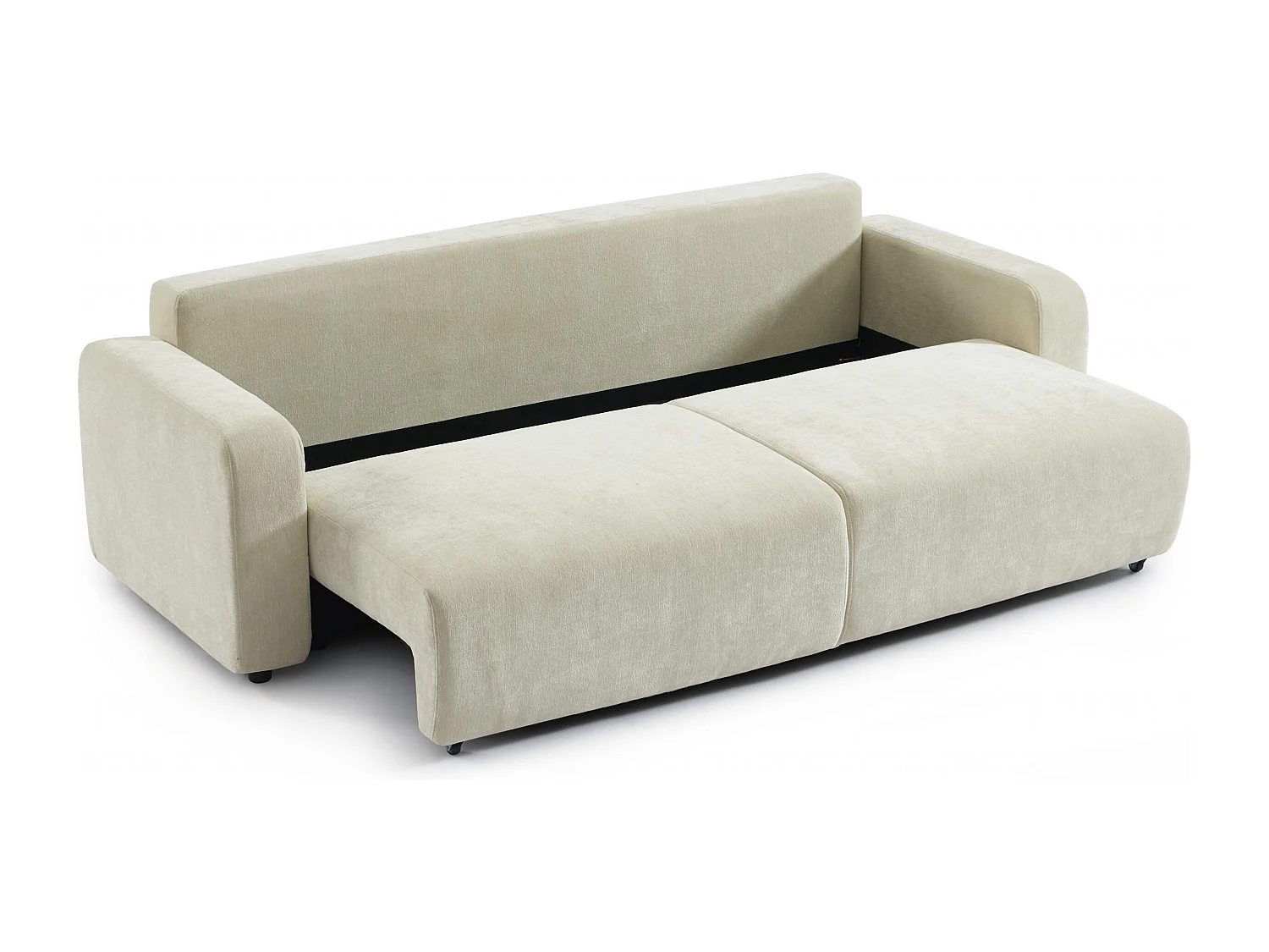 Canapé droit convertible tissu 3 places beige KYRON