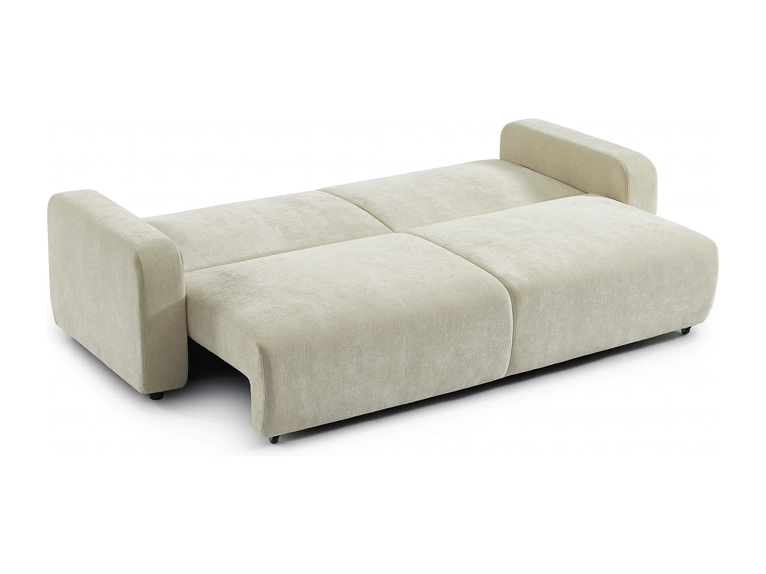 Canapé droit convertible tissu 3 places beige KYRON