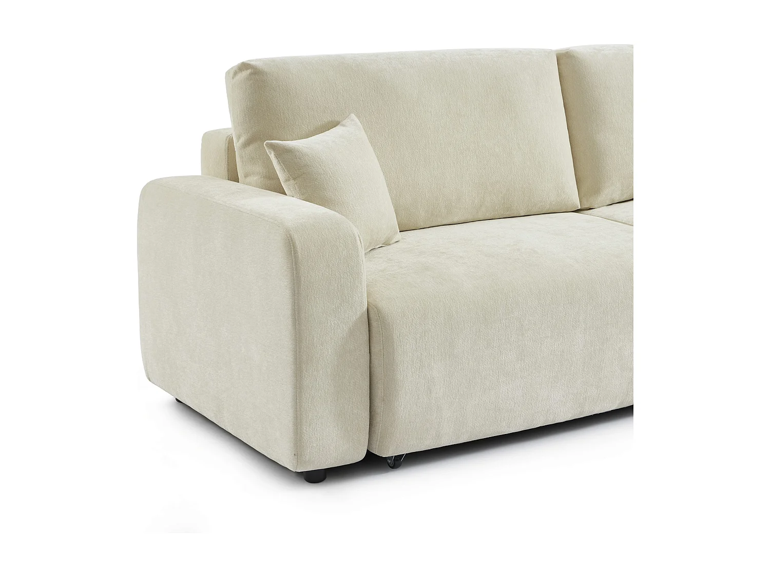 Canapé droit convertible tissu 3 places beige KYRON