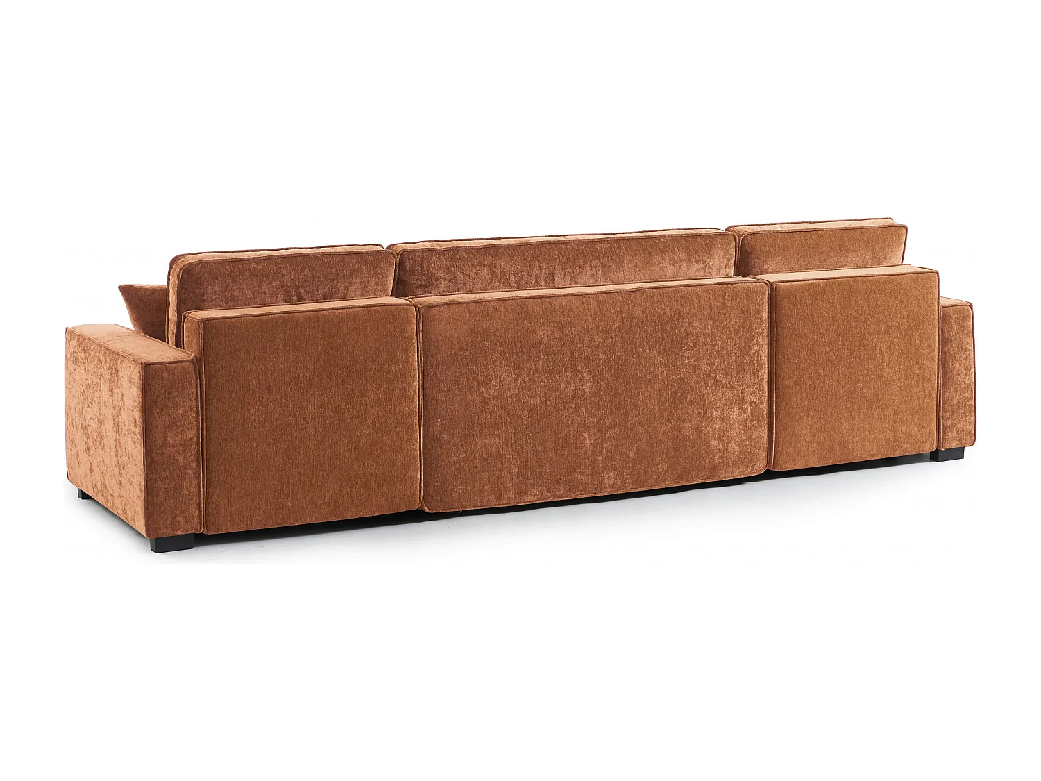 Canapé panoramique convertible tissu 6 places terracotta ORYON