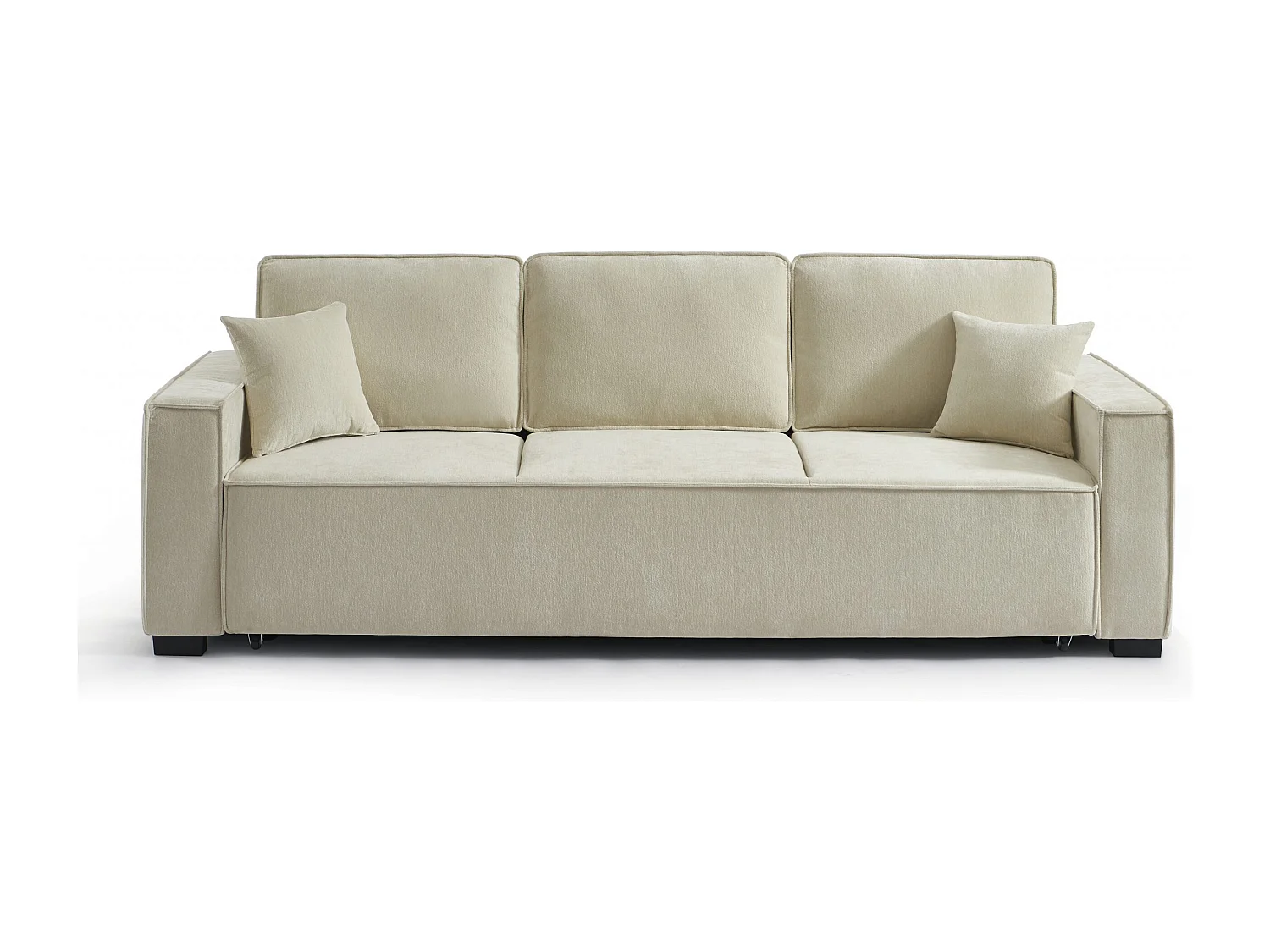 Canapé droit convertible tissu 3 places beige ORYON