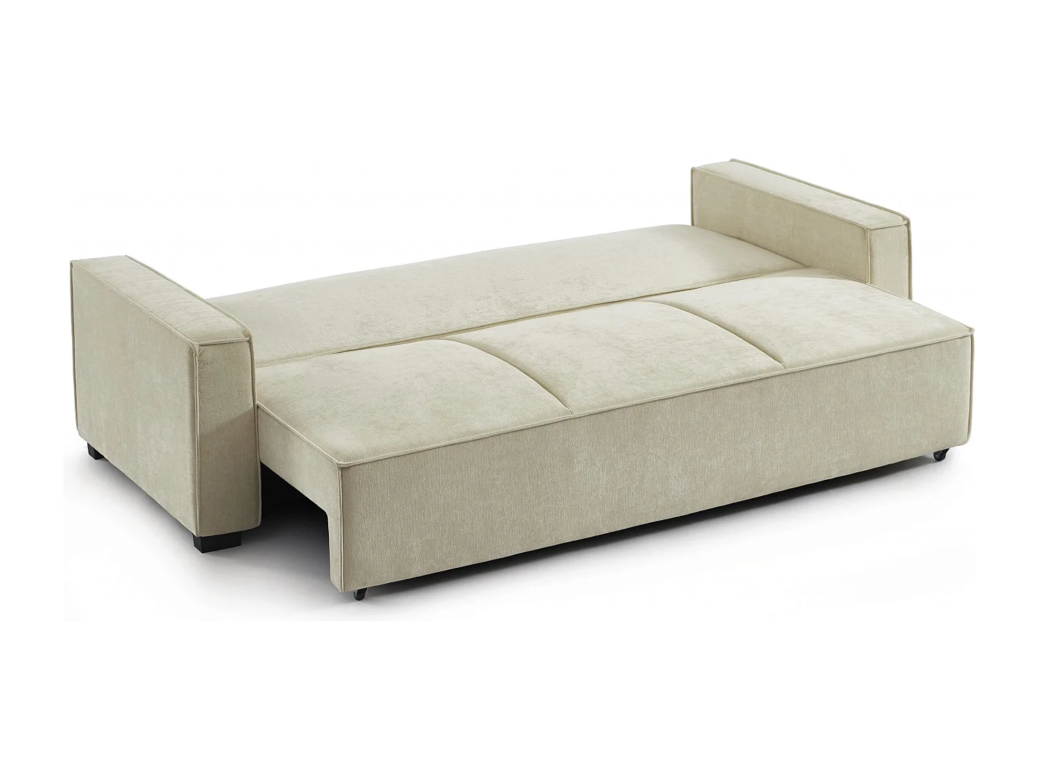 Canapé droit convertible tissu 3 places beige ORYON