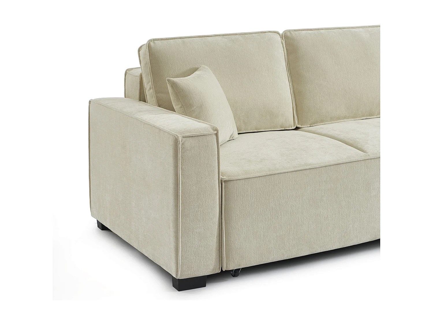 Canapé droit convertible tissu 3 places beige ORYON