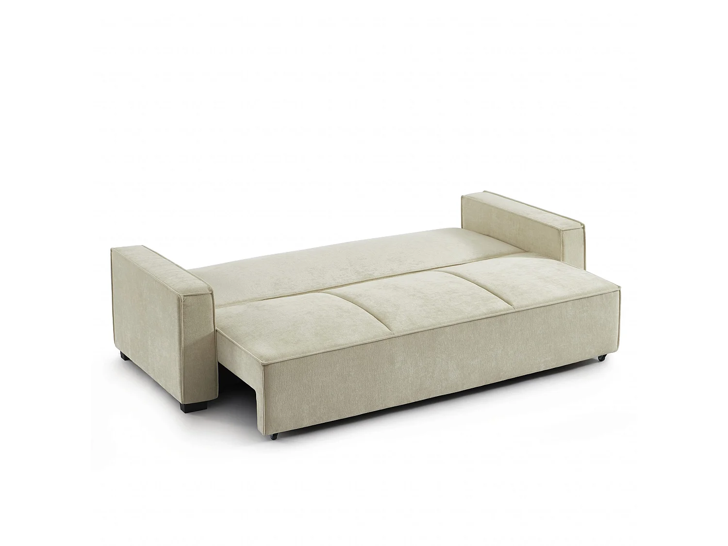 Canapé droit convertible tissu 3 places beige ORYON
