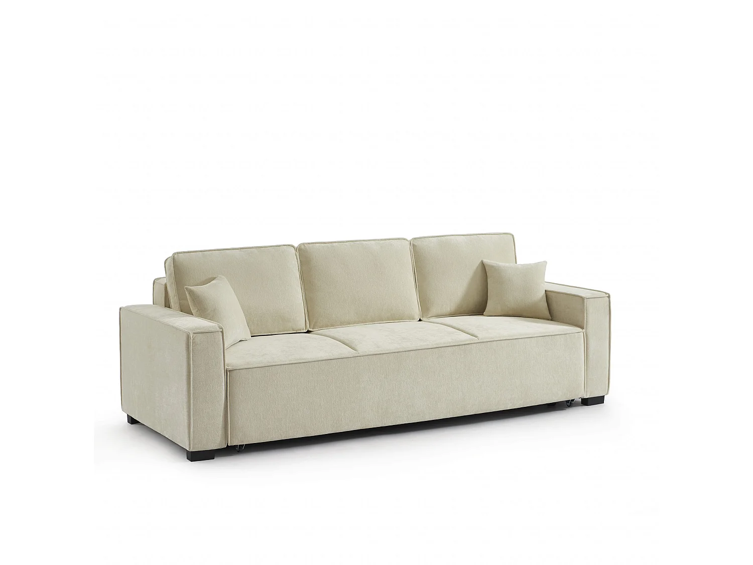 Canapé droit convertible tissu 3 places beige ORYON
