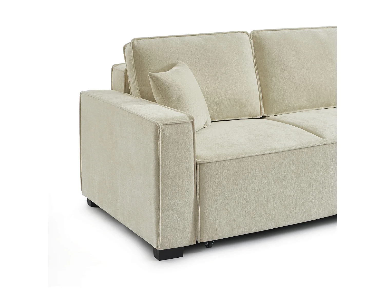 Canapé droit convertible tissu 3 places beige ORYON