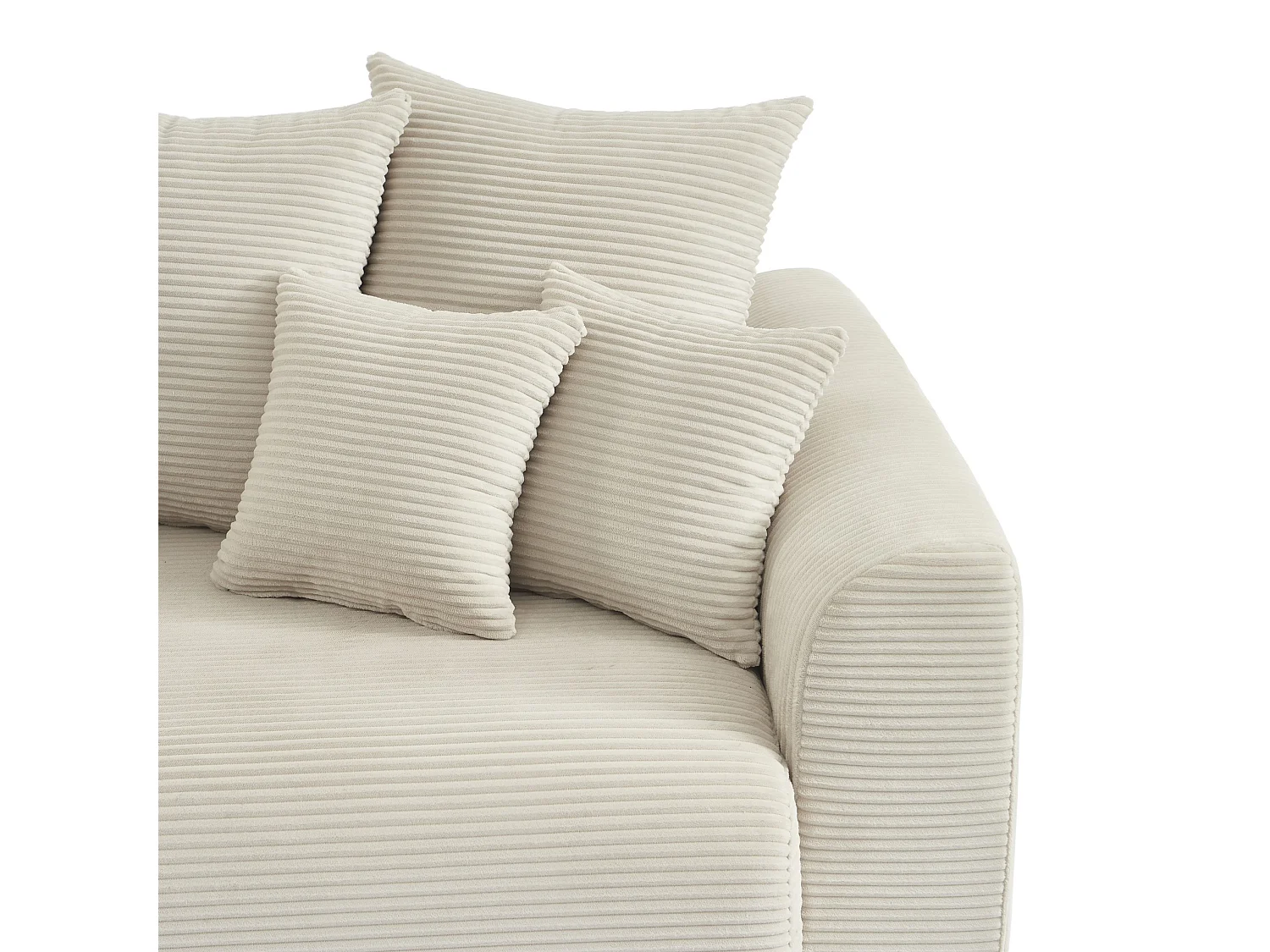 Canapé droit convertible velours 3 places beige ELVYN