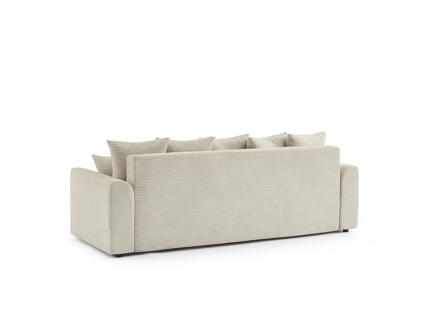 Canapé droit convertible velours 3 places beige ELVYN