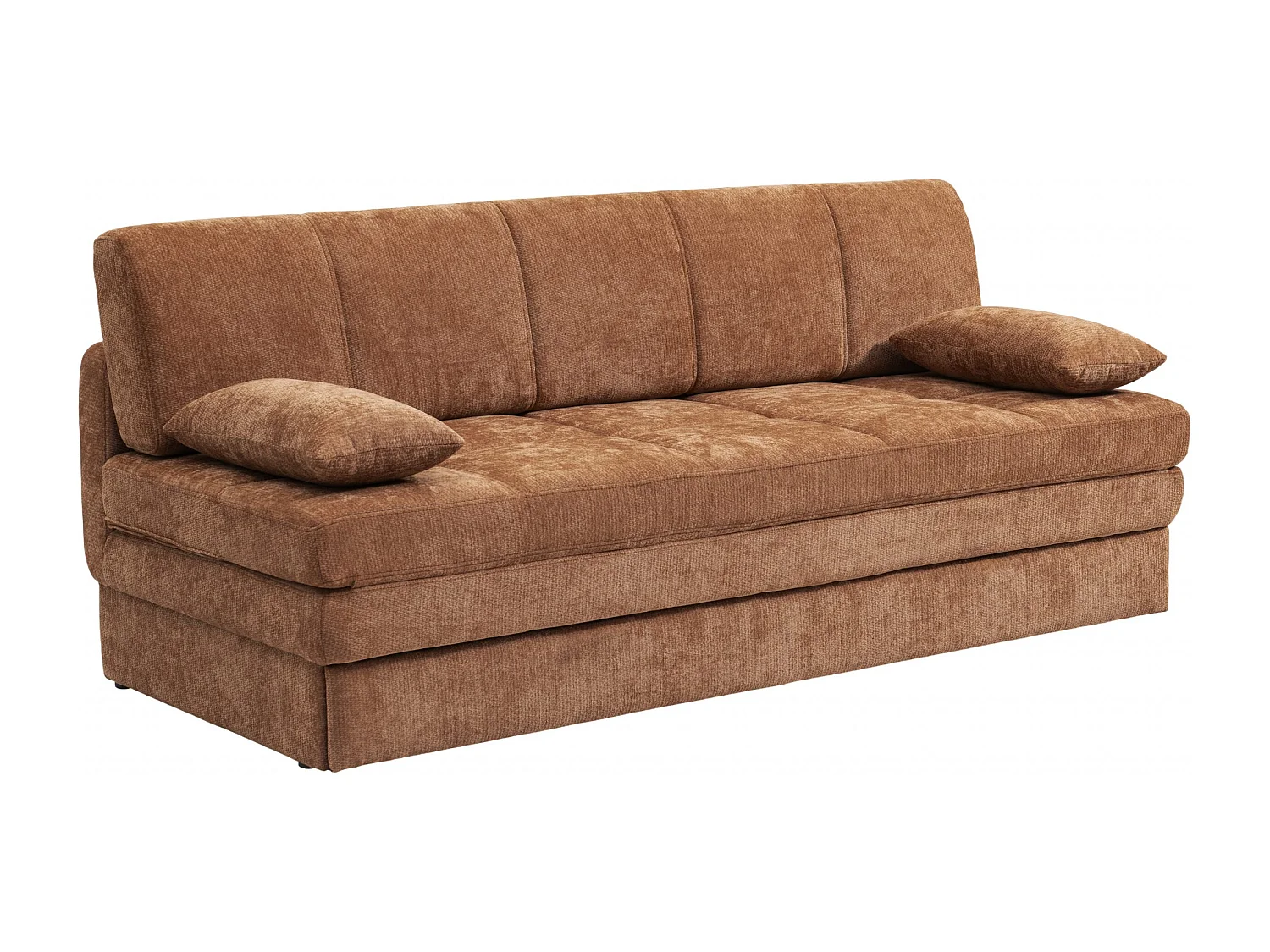 Canapé droit convertible tissu 3 places terracotta ALVIA