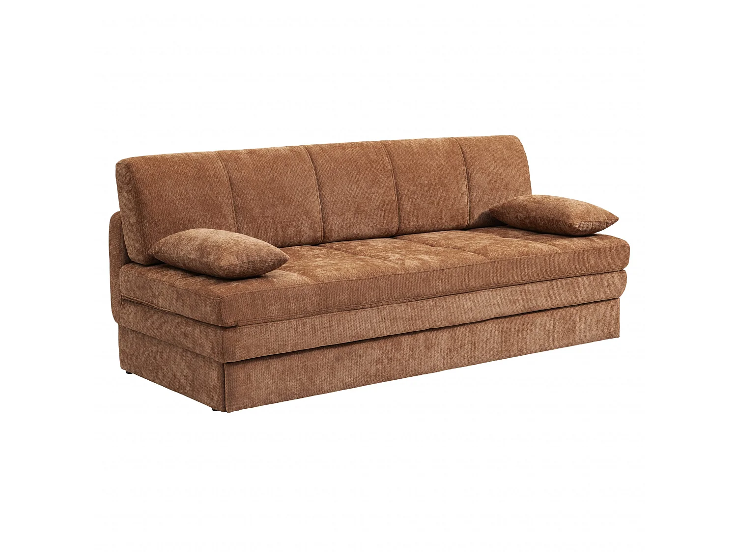 Canapé droit convertible tissu 3 places terracotta ALVIA
