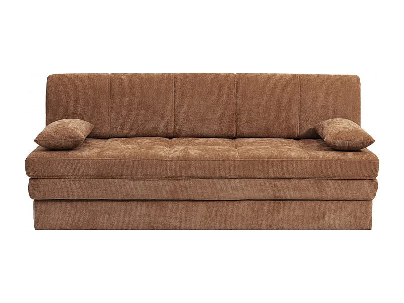 Canapé droit convertible tissu 3 places terracotta ALVIA