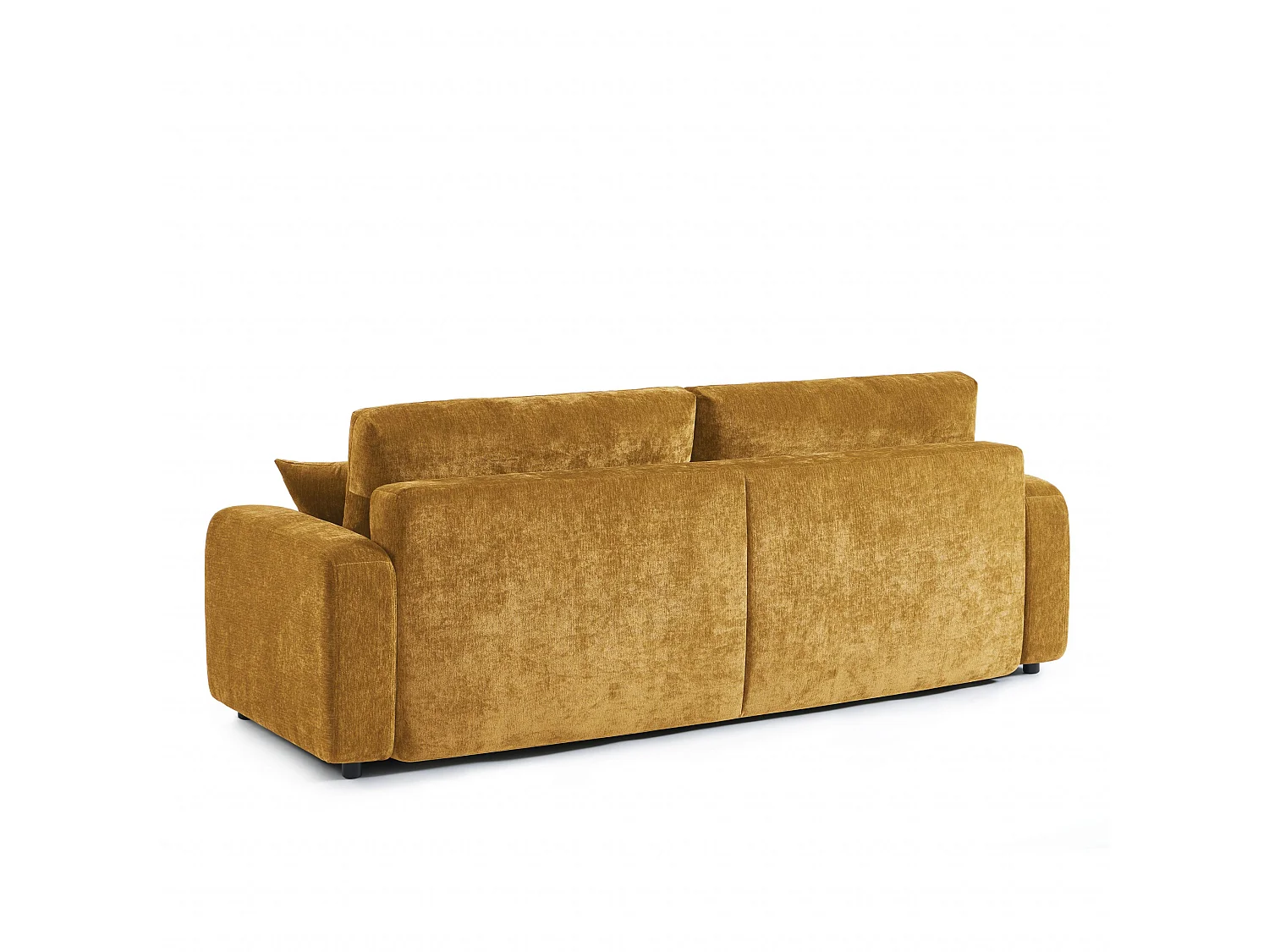 Canapé droit convertible tissu 3 places jaune moutarde KYRON
