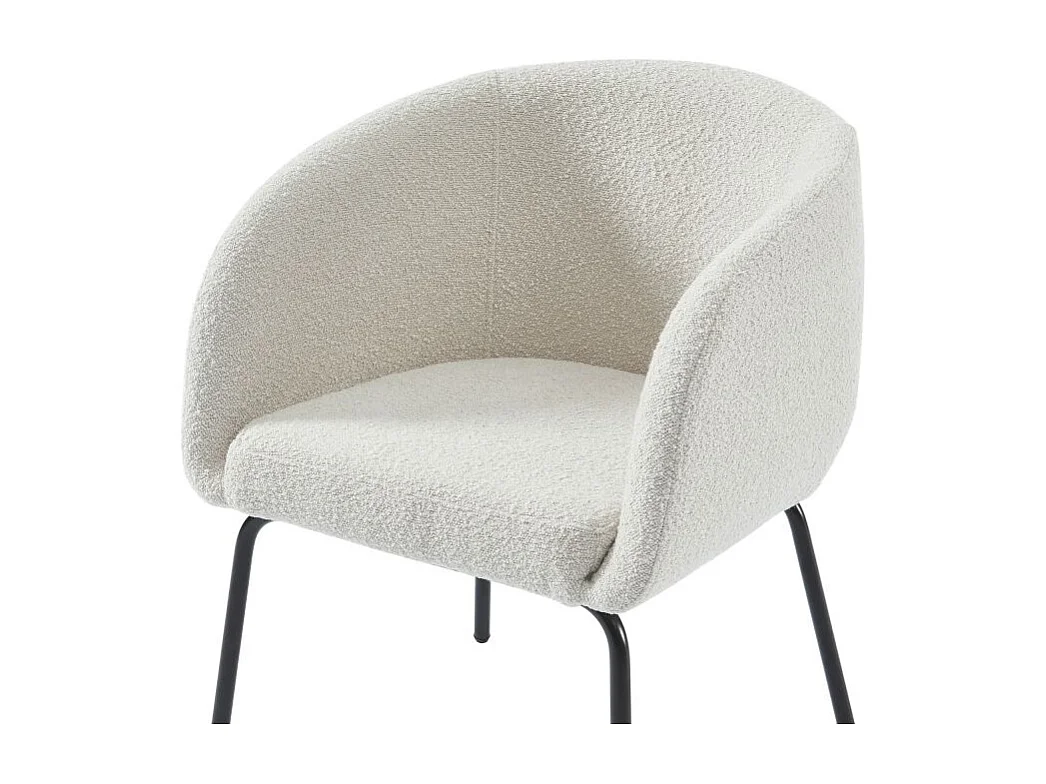 Fauteuil en tissu bouclette blanc AGATE