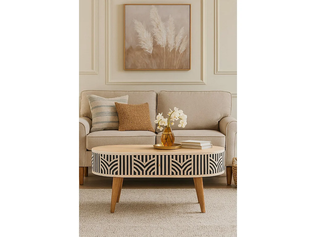 Artisan Furniture Table Basse Edessa en Marqueterie d’Os