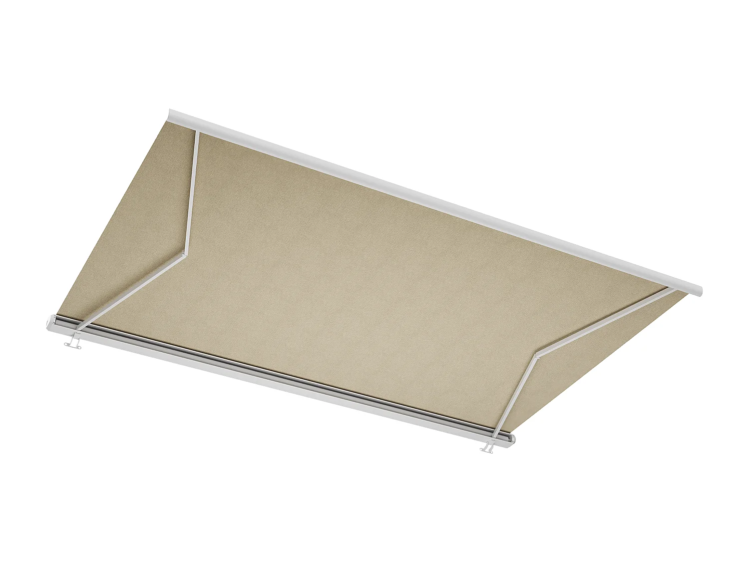 Store banne motorisé à leds avec coffre intégral et capteur de vent 5 x 3,5 m - toile acrylique beige - GALAXA