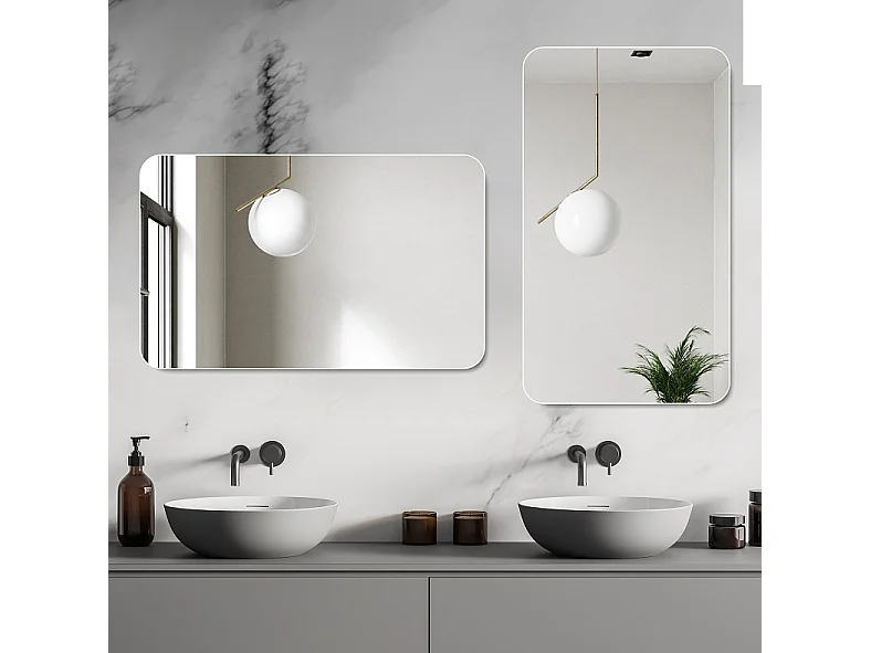 Badkamerspiegel van 70x90 cm in verzilverd glas - Zonder frame