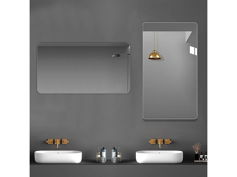 Badkamerspiegel van 70x90 cm in verzilverd glas - Zonder frame