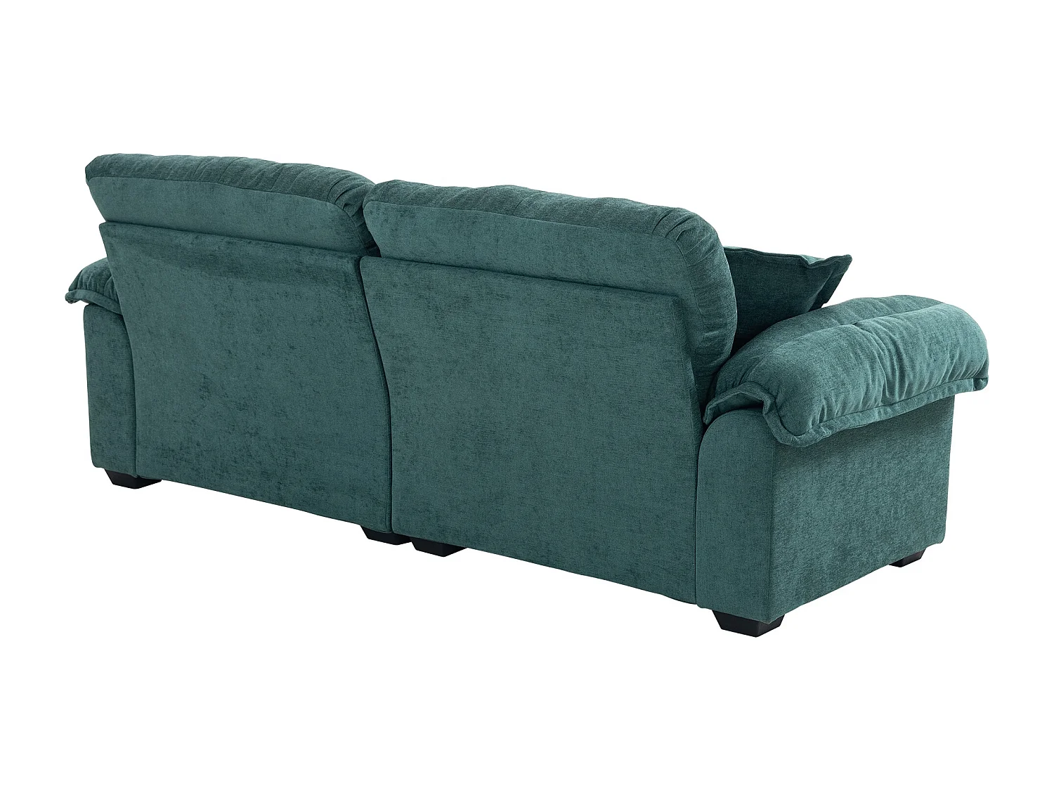 Canapé 2 places avec coussins double couche - Tissu chenille vert