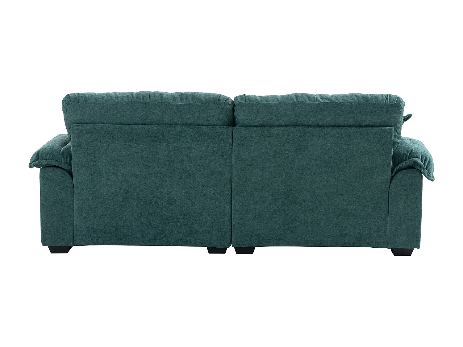 Canapé 2 places avec coussins double couche - Tissu chenille vert