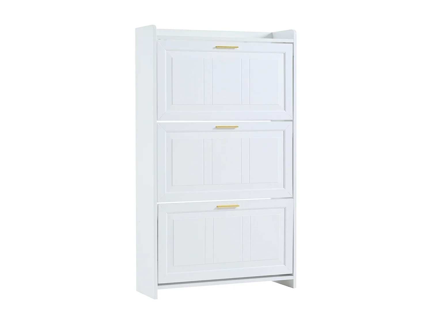 Lot de 2 meuble à chaussures 70 x 24 x 120 cm avec 3 portes - Blanc