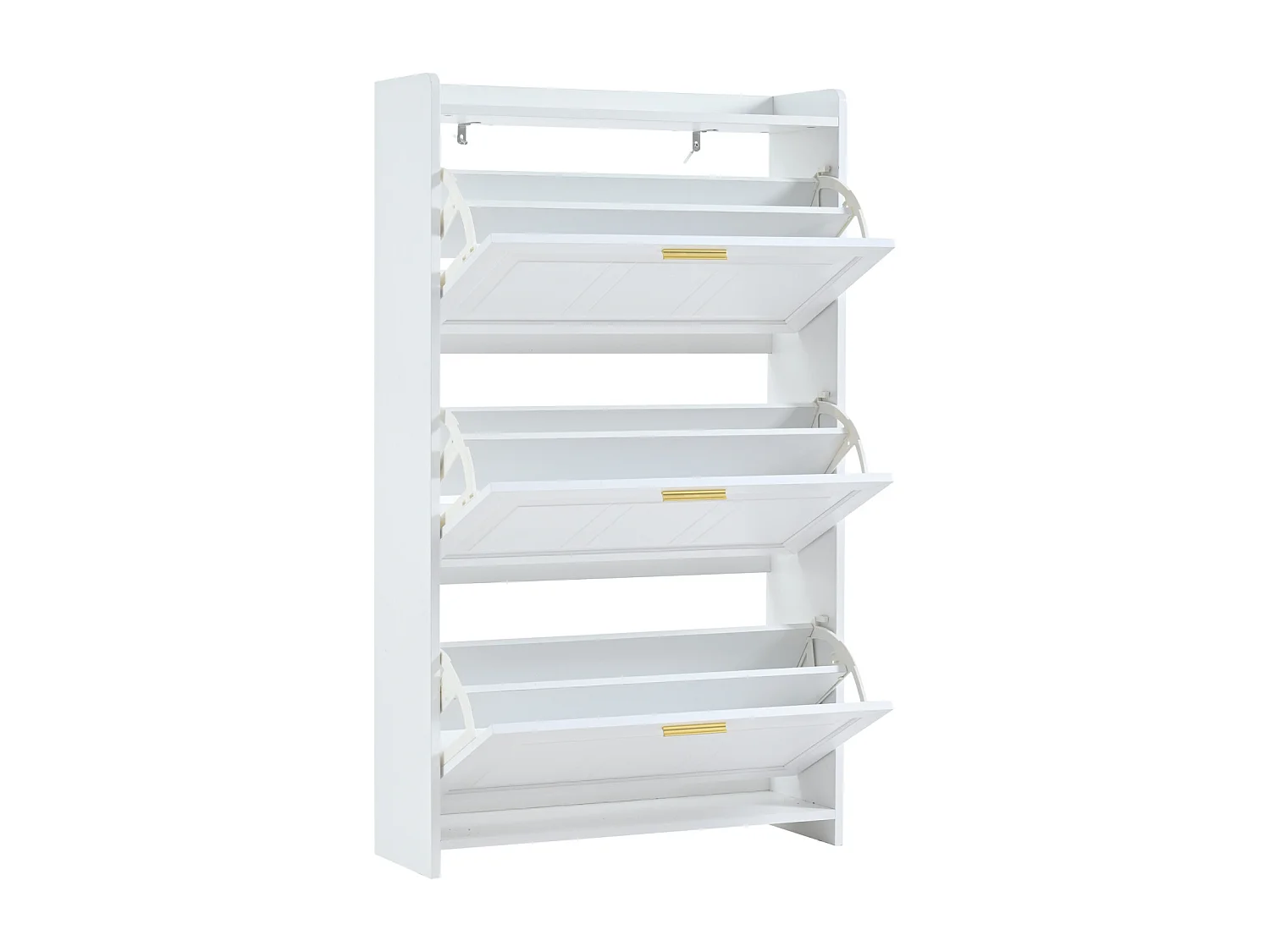 Lot de 2 meuble à chaussures 70 x 24 x 120 cm avec 3 portes - Blanc