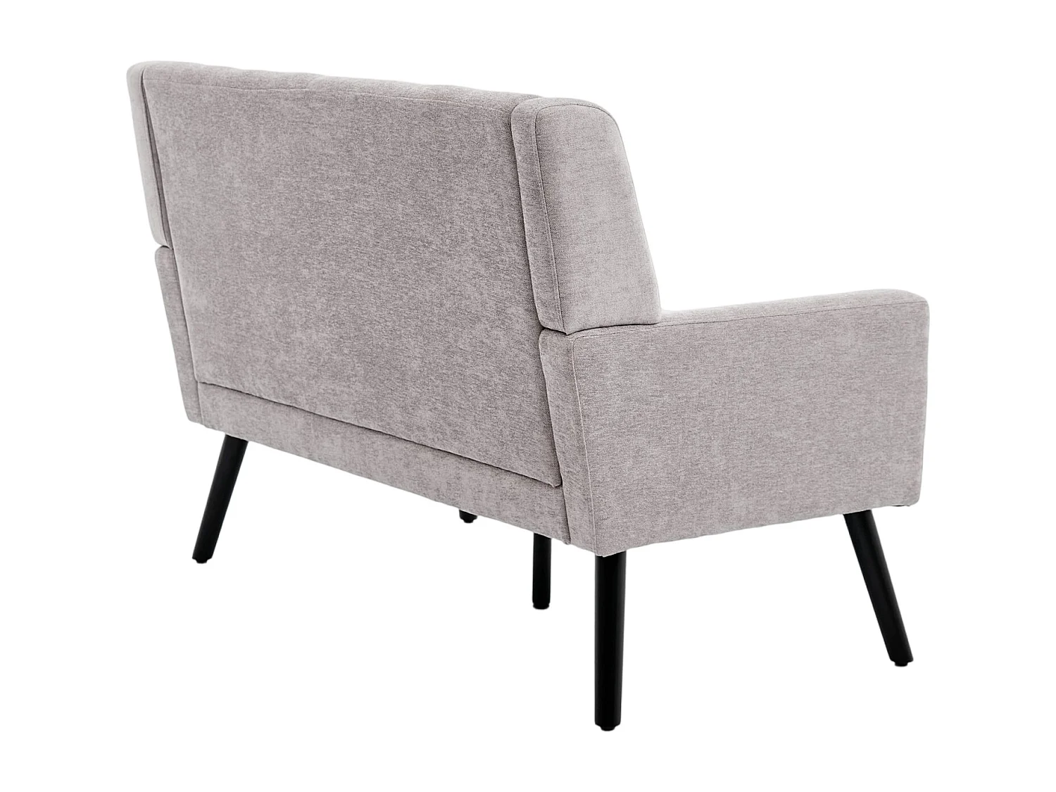 Canapé 2 places en lin gris clair - Pieds en bois antidérapants - Pour salon, chambre et bureau