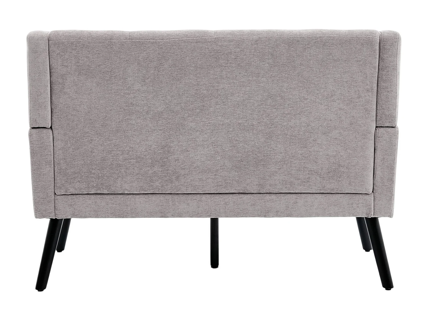 Canapé 2 places en lin gris clair - Pieds en bois antidérapants - Pour salon, chambre et bureau