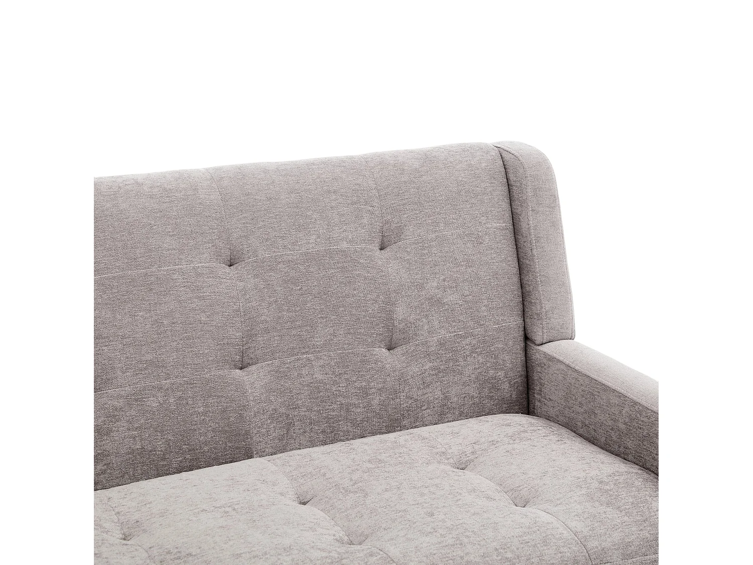 Canapé 2 places en lin gris clair - Pieds en bois antidérapants - Pour salon, chambre et bureau