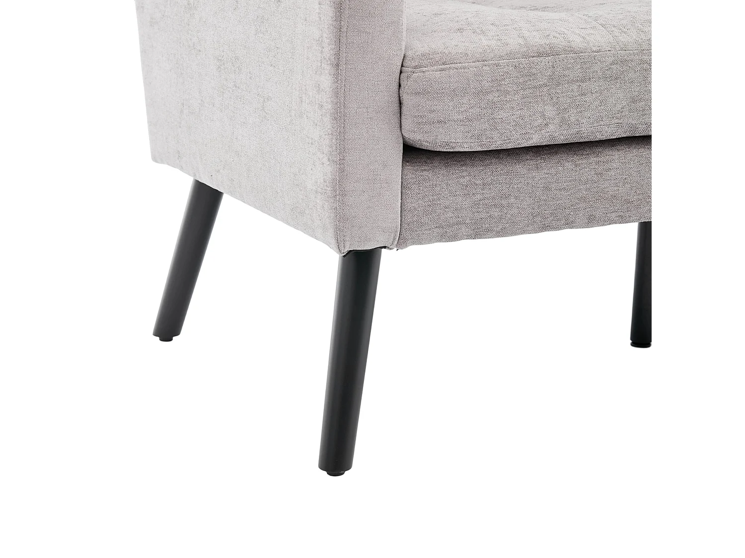 Canapé 2 places en lin gris clair - Pieds en bois antidérapants - Pour salon, chambre et bureau