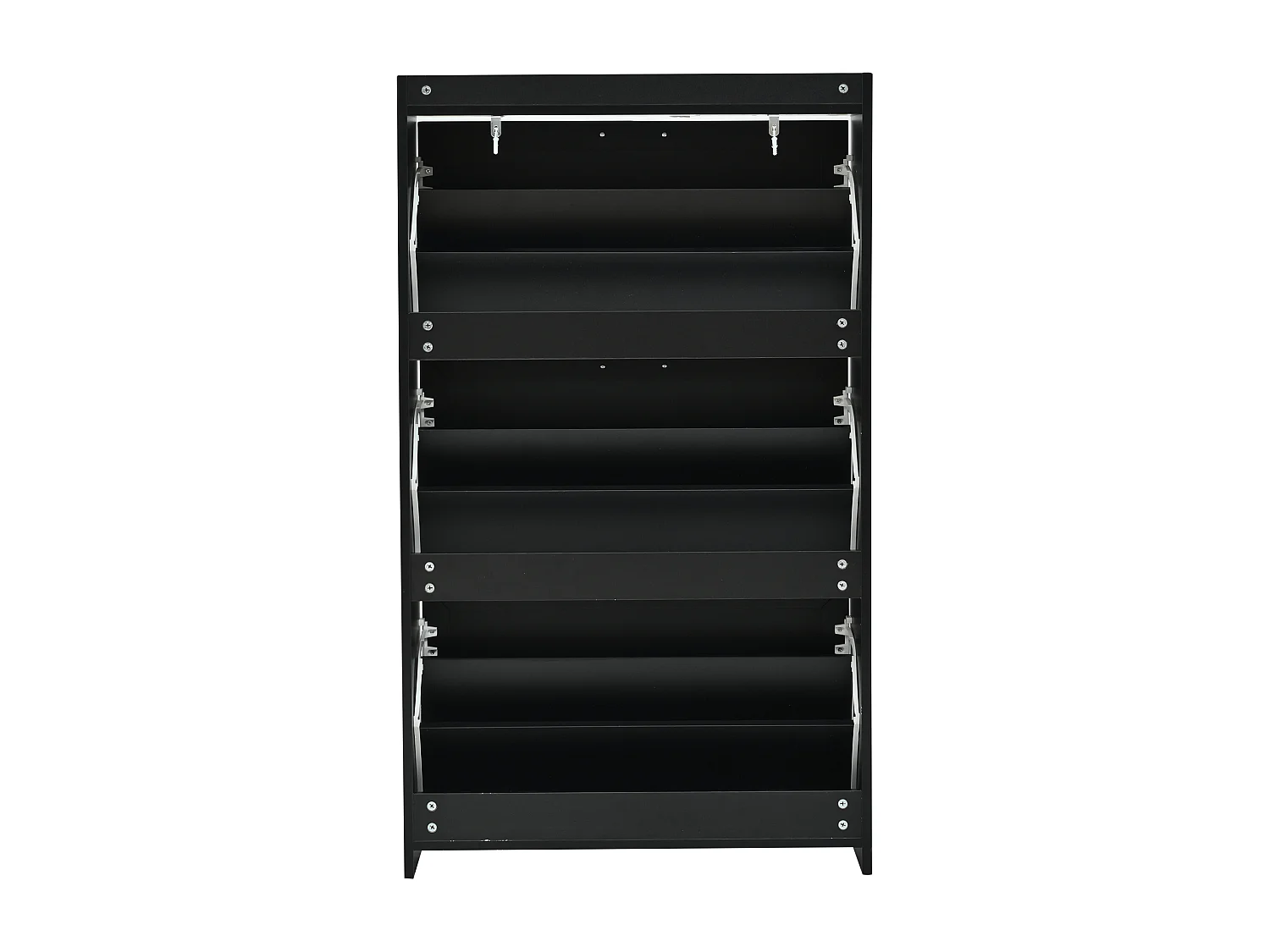 Meuble à chaussures 70 x 24 x 120 cm avec 6 compartiments - Noir