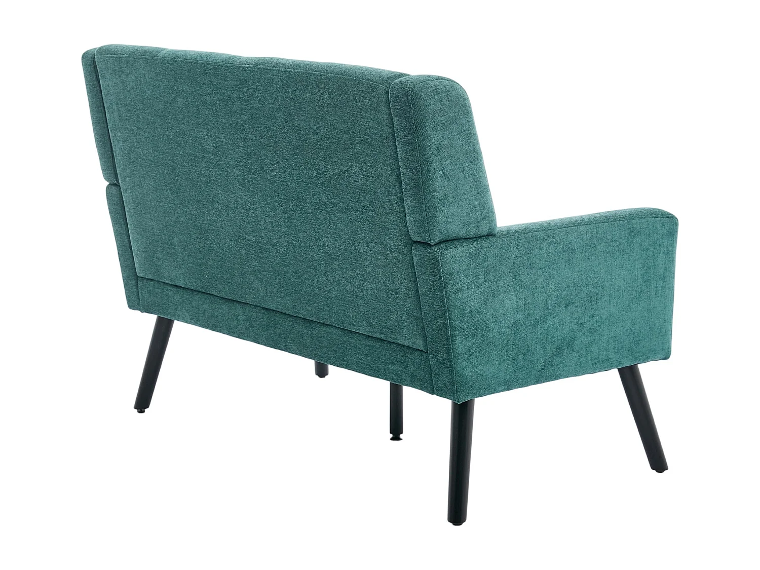 Canapé 2 places en lin vert rétro - Pieds en bois antidérapants - Pour salon, chambre et bureau