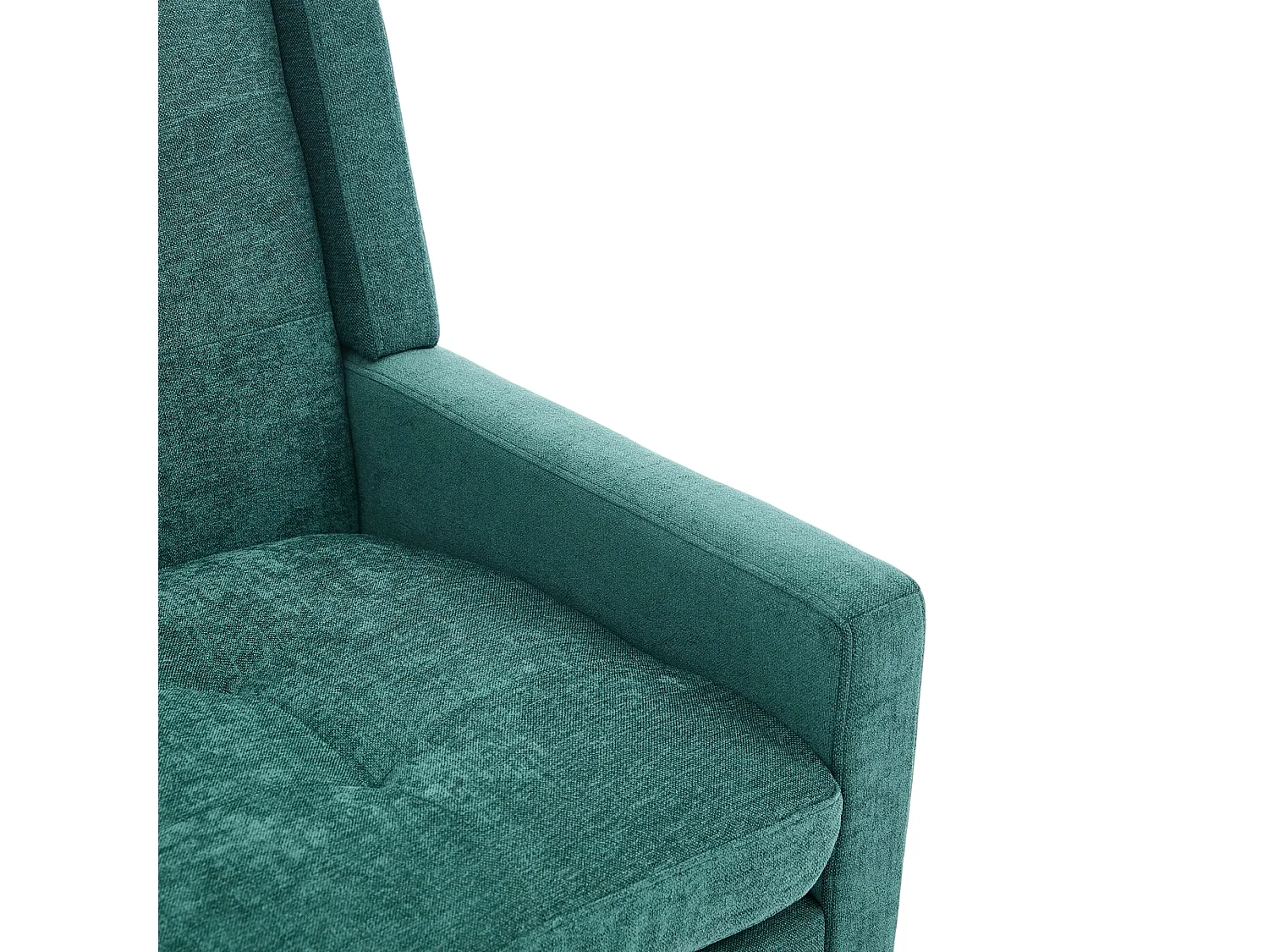 Canapé 2 places en lin vert rétro - Pieds en bois antidérapants - Pour salon, chambre et bureau