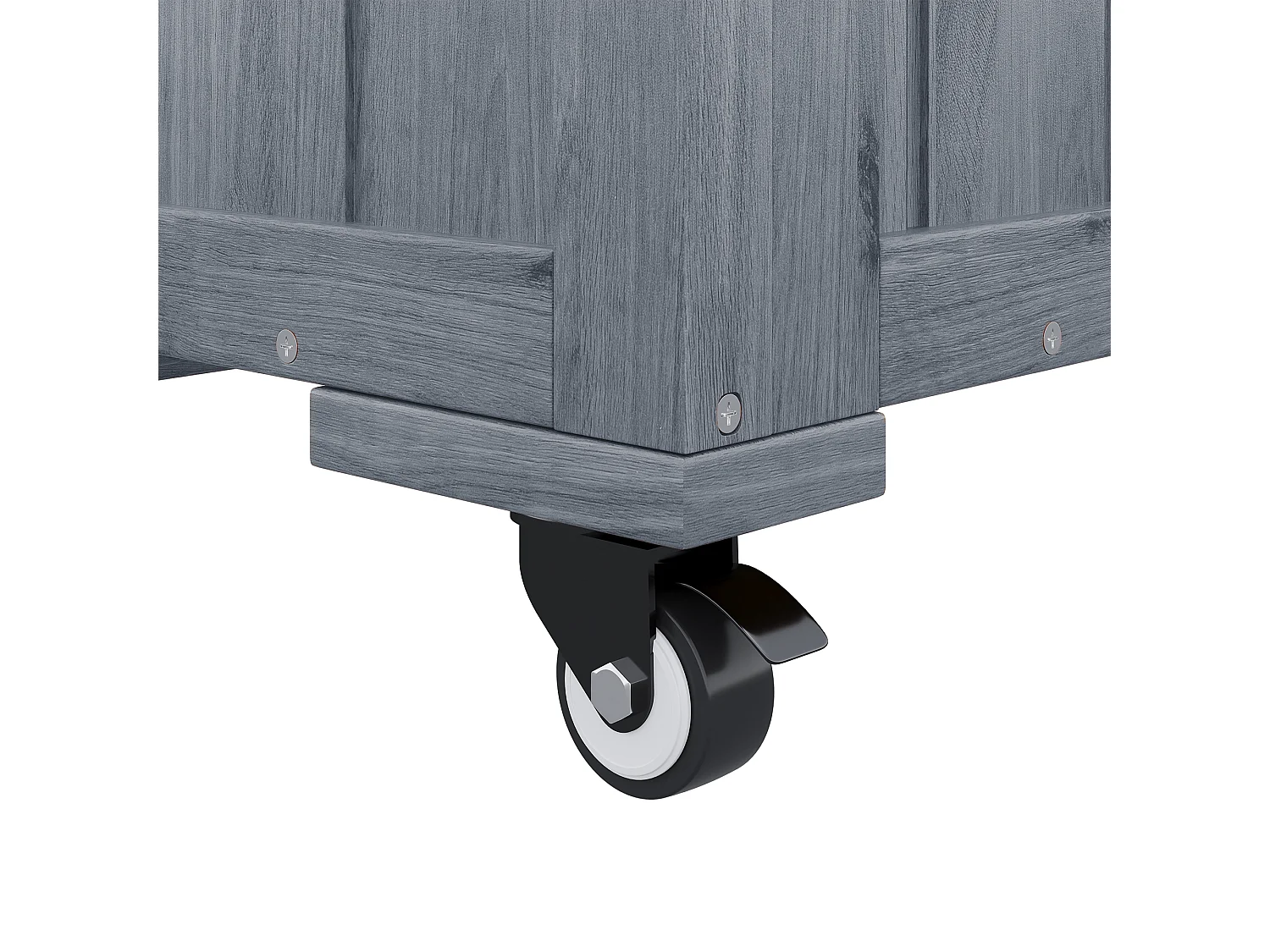 Vrijstaande plantenbak met klimrek - Met opvouwbaar ontwerp en wielen - Grijs hout