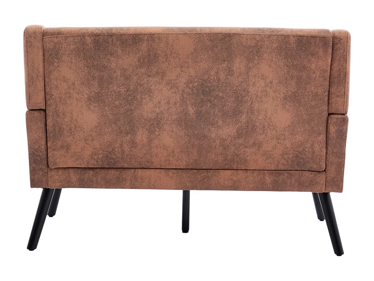 Sofá de dois lugares em tecido camurça com pés em madeira antiderrapantes - Cor café