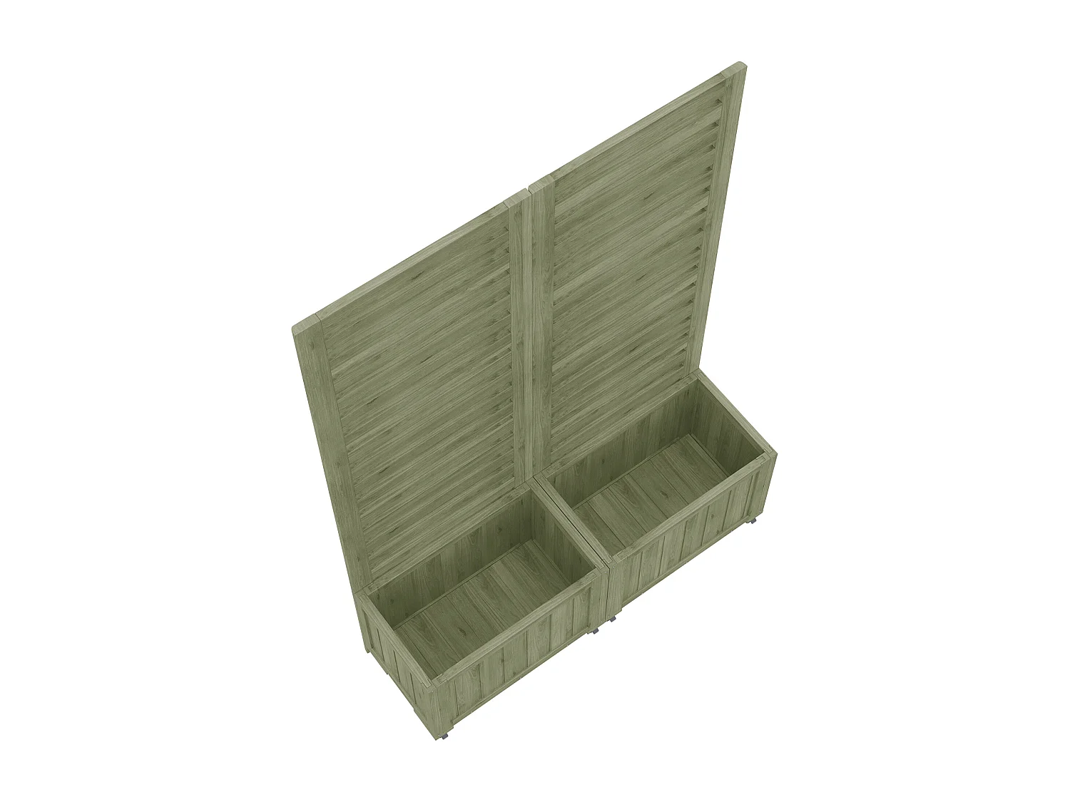 Vrijstaande plantenbak met klimrek - Met opvouwbaar ontwerp en wielen - Groen hout