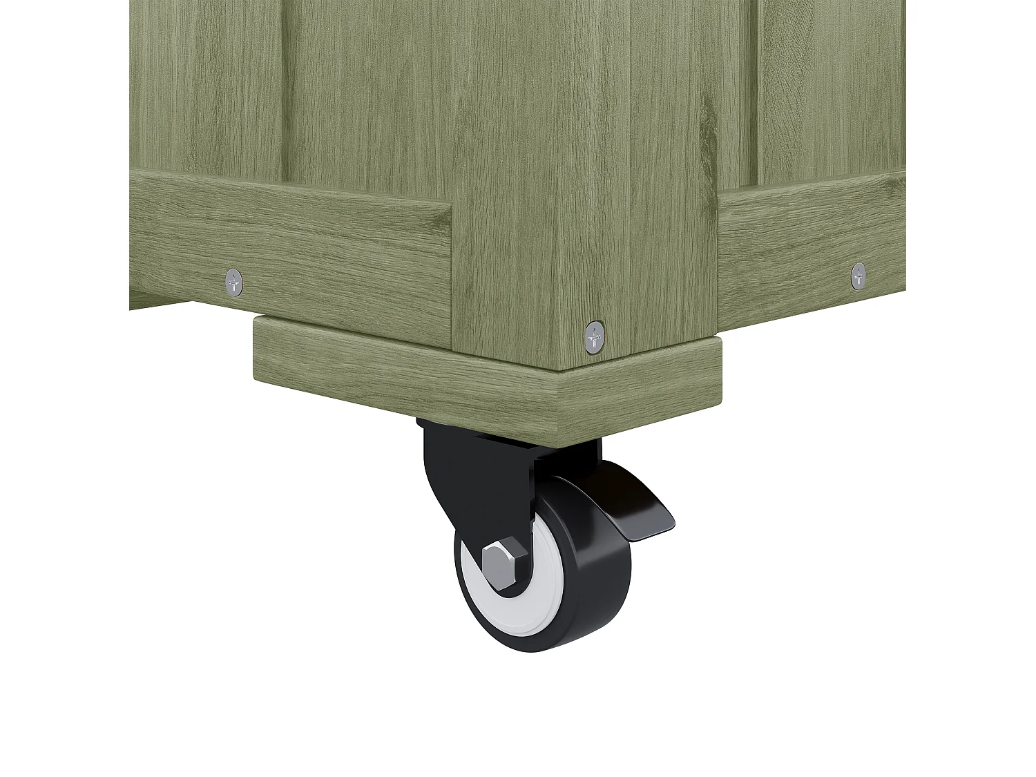 Vrijstaande plantenbak met klimrek - Met opvouwbaar ontwerp en wielen - Groen hout