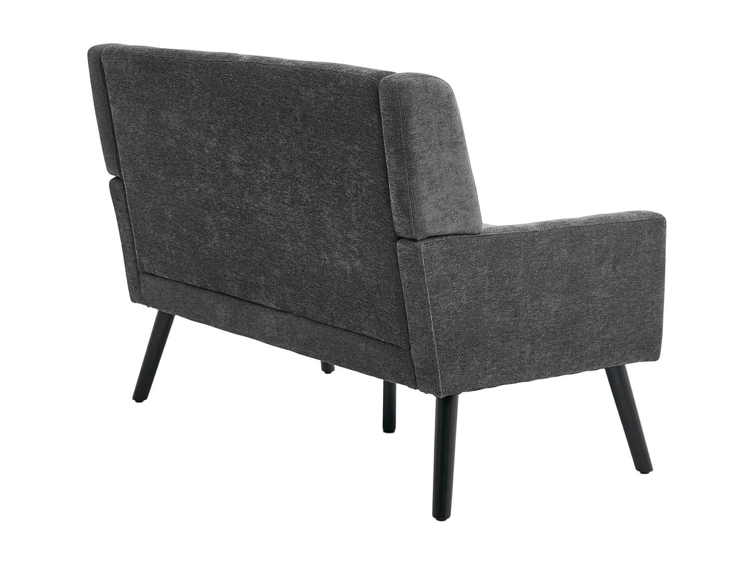 Canapé 2 places en lin gris foncé - Pieds en bois antidérapants - Pour salon, chambre et bureau