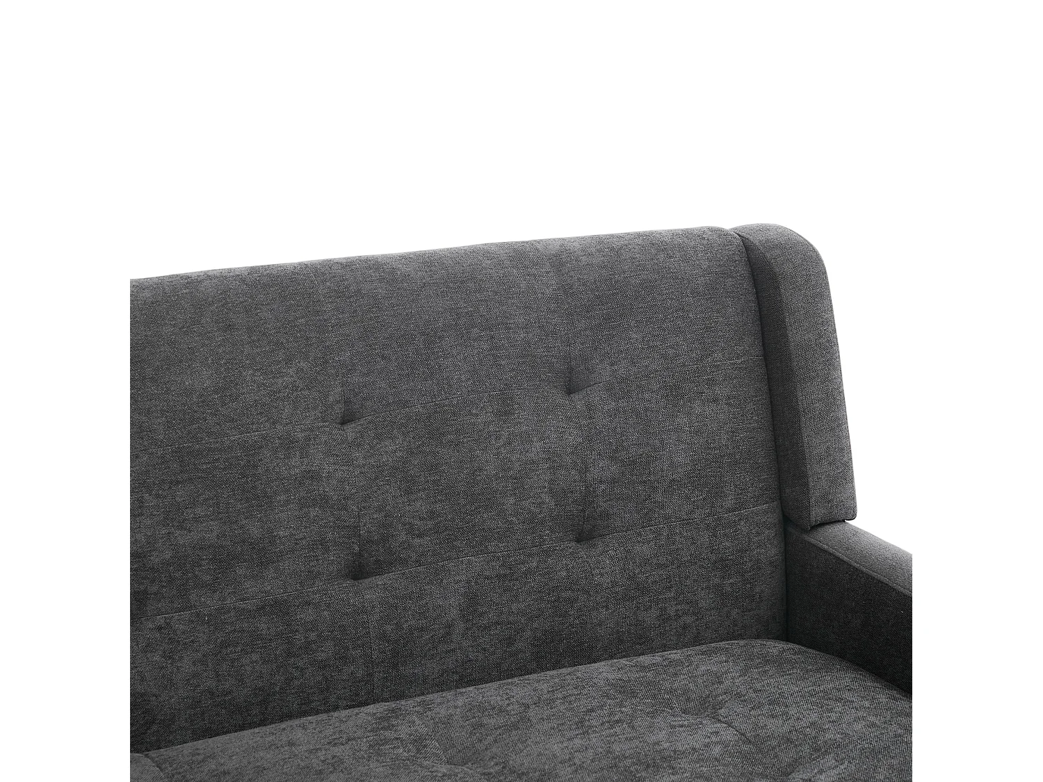 Canapé 2 places en lin gris foncé - Pieds en bois antidérapants - Pour salon, chambre et bureau