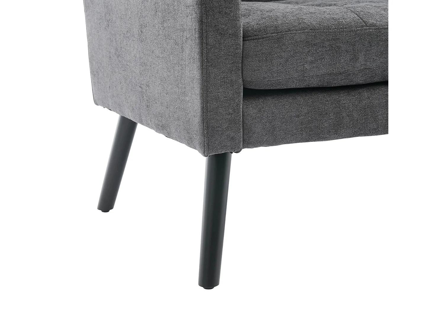 Canapé 2 places en lin gris foncé - Pieds en bois antidérapants - Pour salon, chambre et bureau