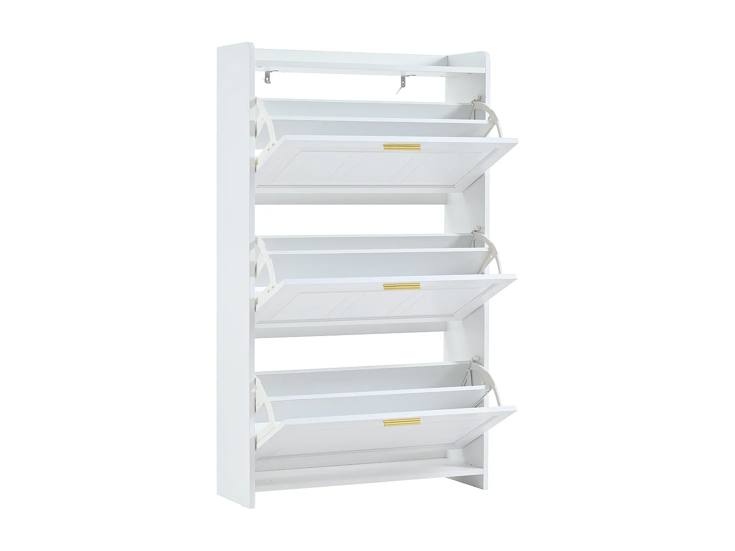 Meuble à chaussures 70 x 24 x 120 cm avec 6 compartiments - Blanc