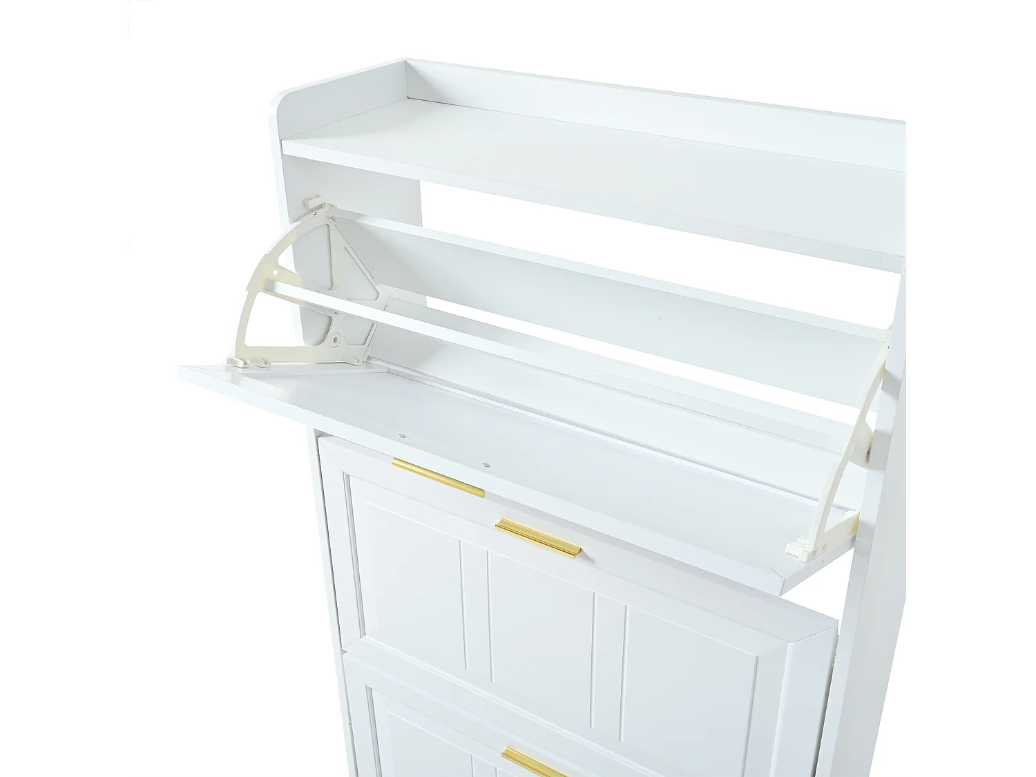 Meuble à chaussures 70 x 24 x 120 cm avec 6 compartiments - Blanc